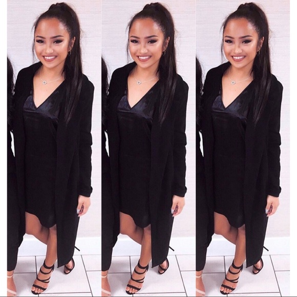 Satin black slip dress - Picture 1 of 3